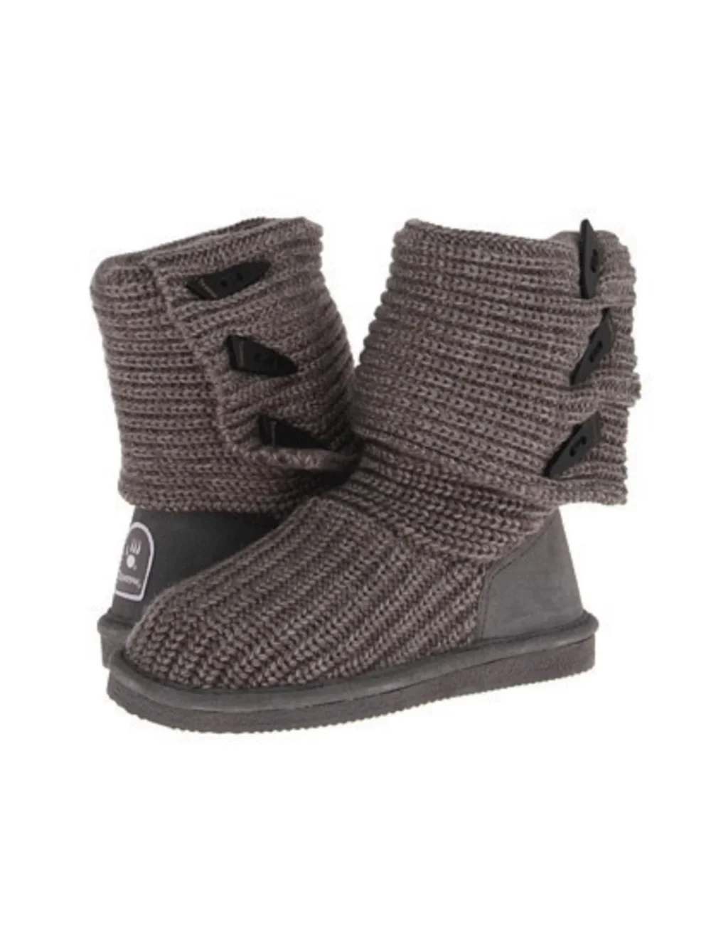 BearPaw Gray Sweater Boot Fall Winter Boots 6